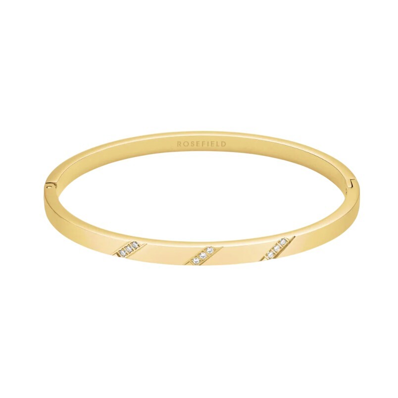 Rosefield Pozlacený pevný náramek s krystaly JBLCG-J1043