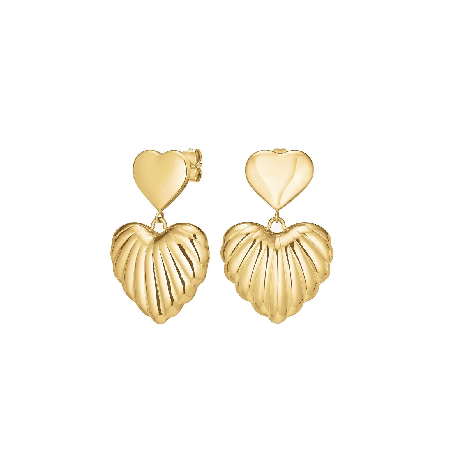 Rosefield Módní pozlacené visací náušnice Srdce JEDHG-J984