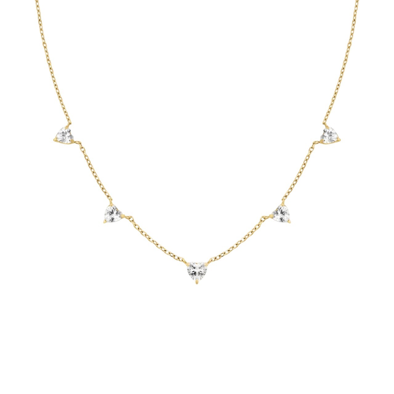 Rosefield Pozlacený ocelový náhrdelník se srdíčky JNRHG-J1005