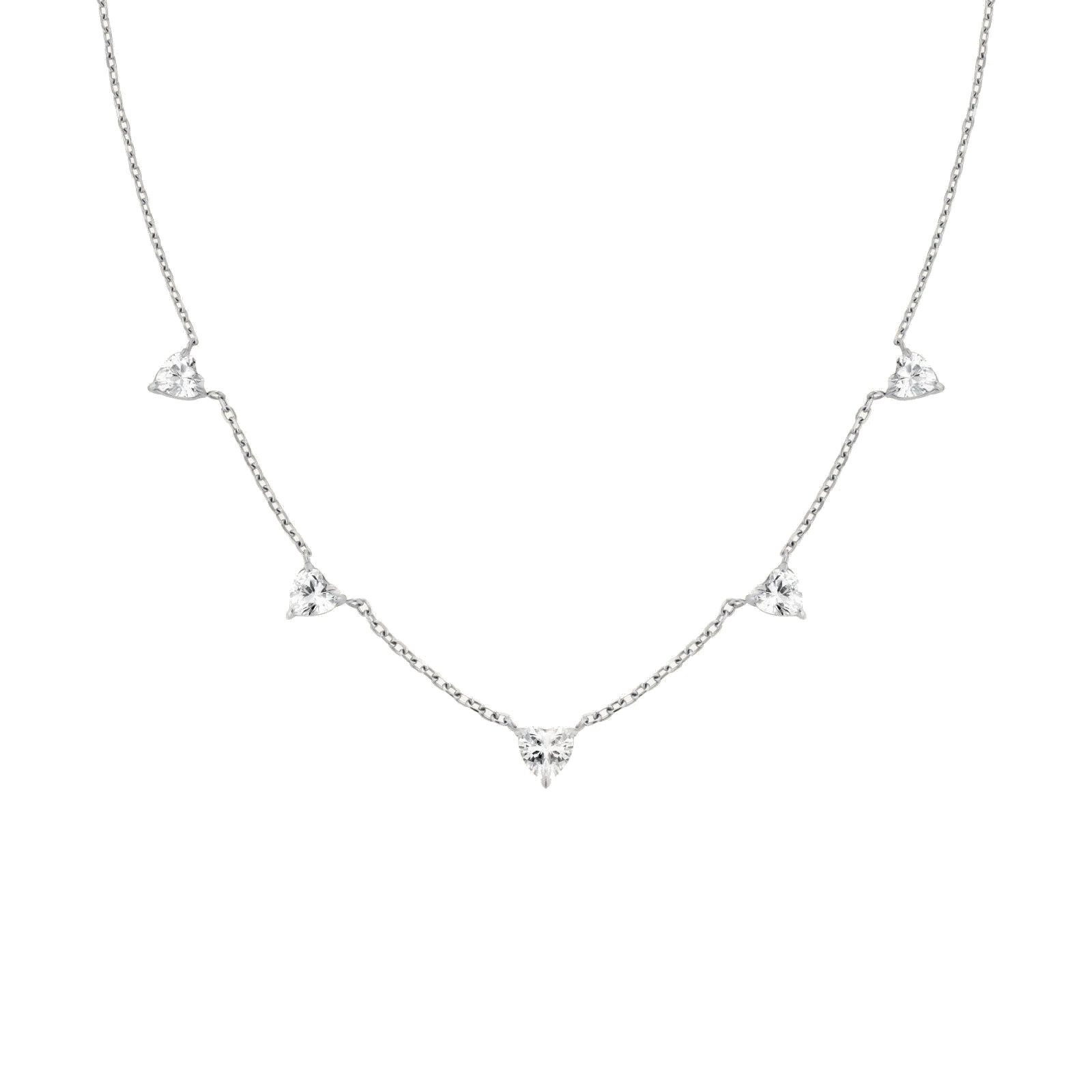 Rosefield Romantický ocelový náhrdelník se srdíčky JNRHS-J1006