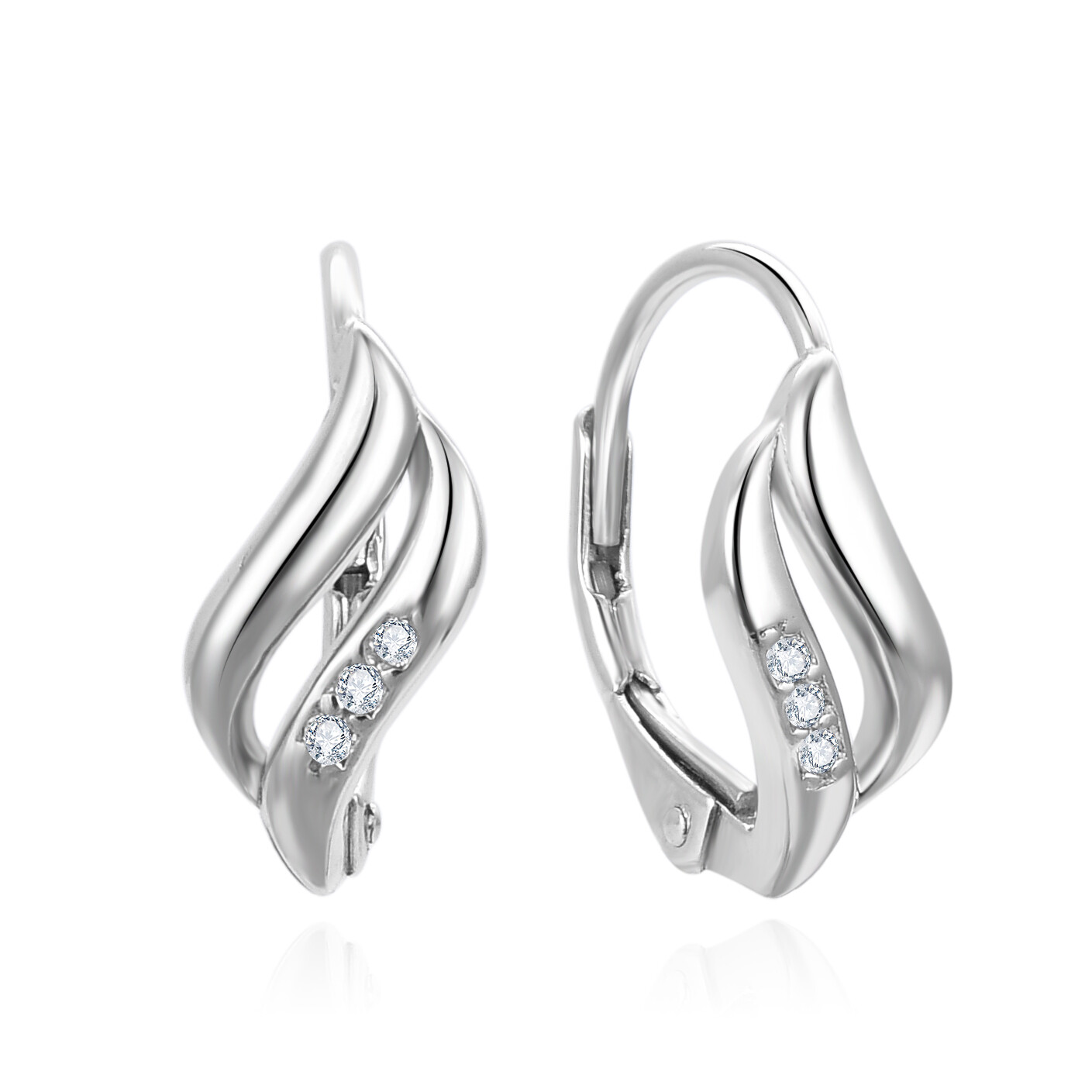 Brilio Silver Půvabné stříbrné náušnice s kubickými zirkony EA1179W