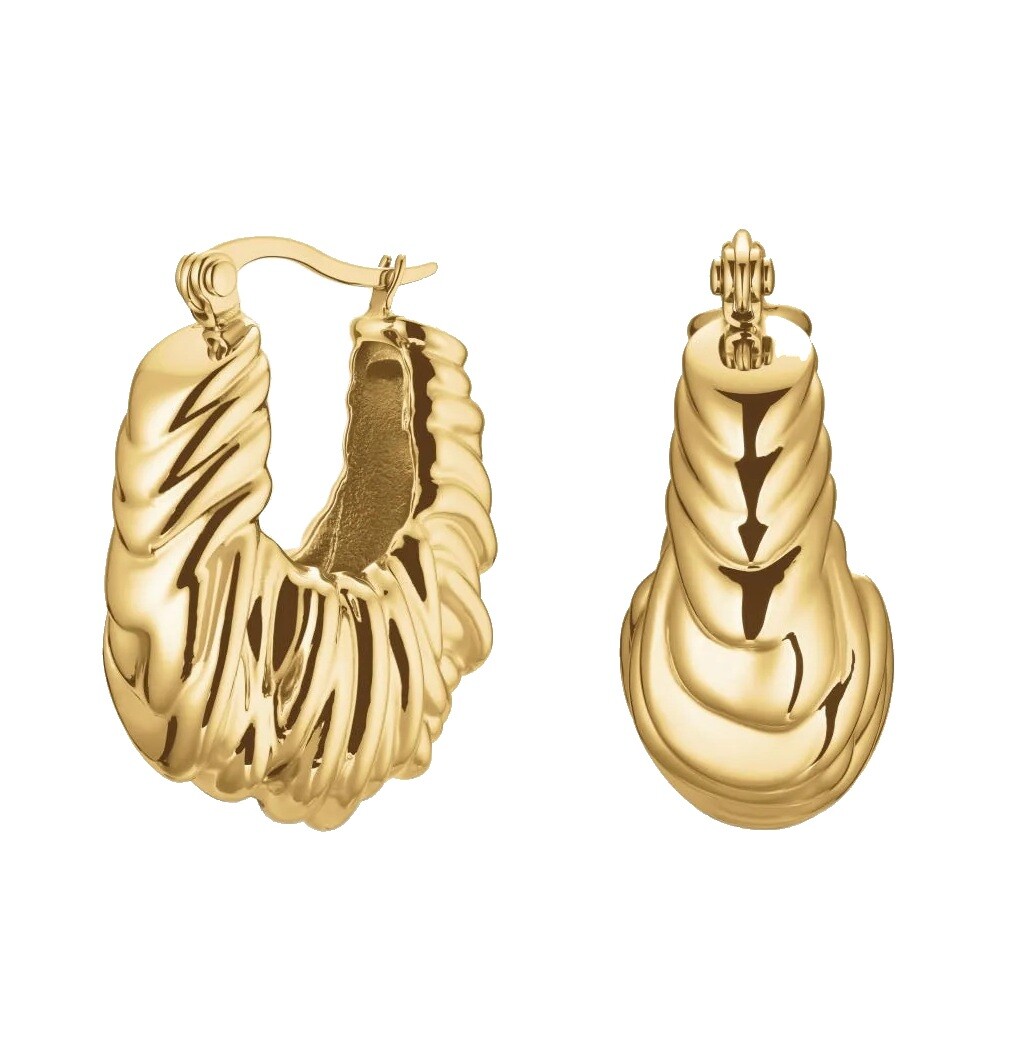 Rosefield Fashion pozlacené oválné náušnice Statement JESKG-J1054