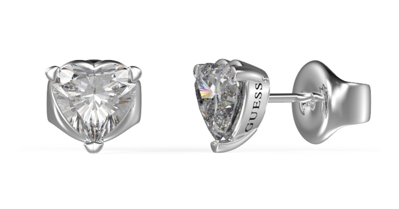 Guess Ocelové náušnice s čirými kubickými zirkony Frontiers JUBE02172JWRHT/U