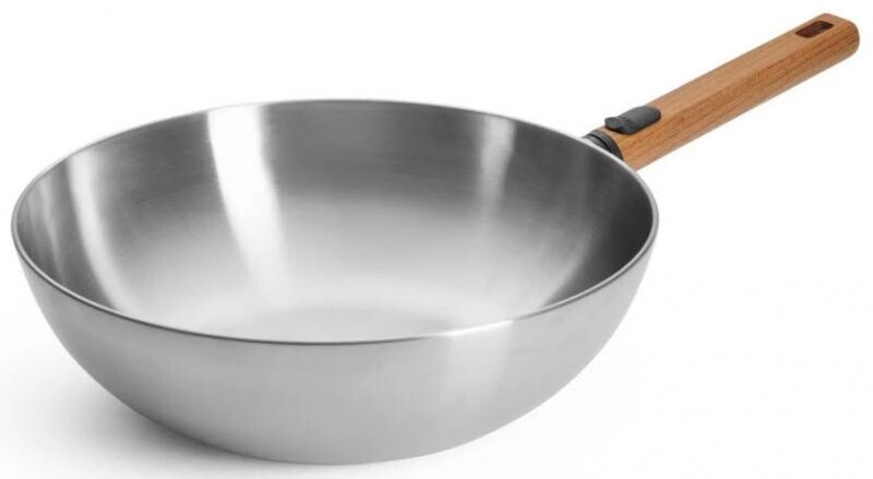 WOLL Logic steel, IND, wok pánev 30 cm, dřevěná odnímatelná rukojeť 11030WLCS