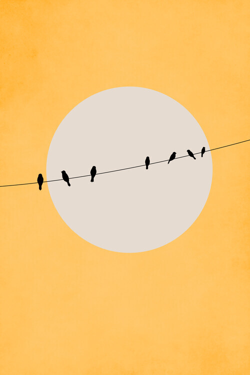 Kubistika Ilustrace Chirping And Chilling (At Day), Kubistika, 26.7 × 40 cm