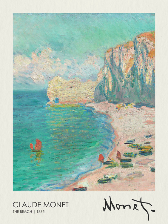 Claude Monet Obrazová reprodukce The Beach and the Falaise d'Amont (1885), Claude Monet, 30 × 40 cm