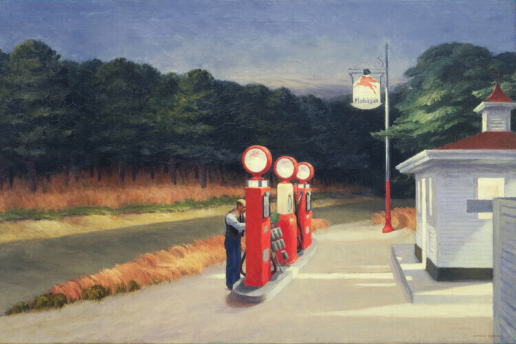 Edward Hopper Obrazová reprodukce Gas Station (1940), Edward Hopper, 40 × 26.7 cm