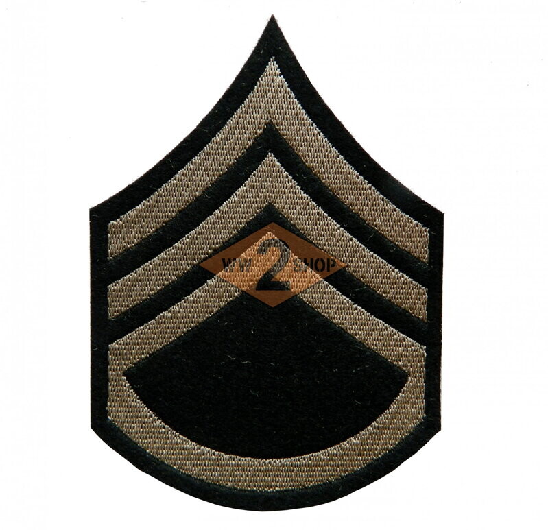 US hodnost Staff Sergeant filc- oliv, khaki , barva hodnosti olive
