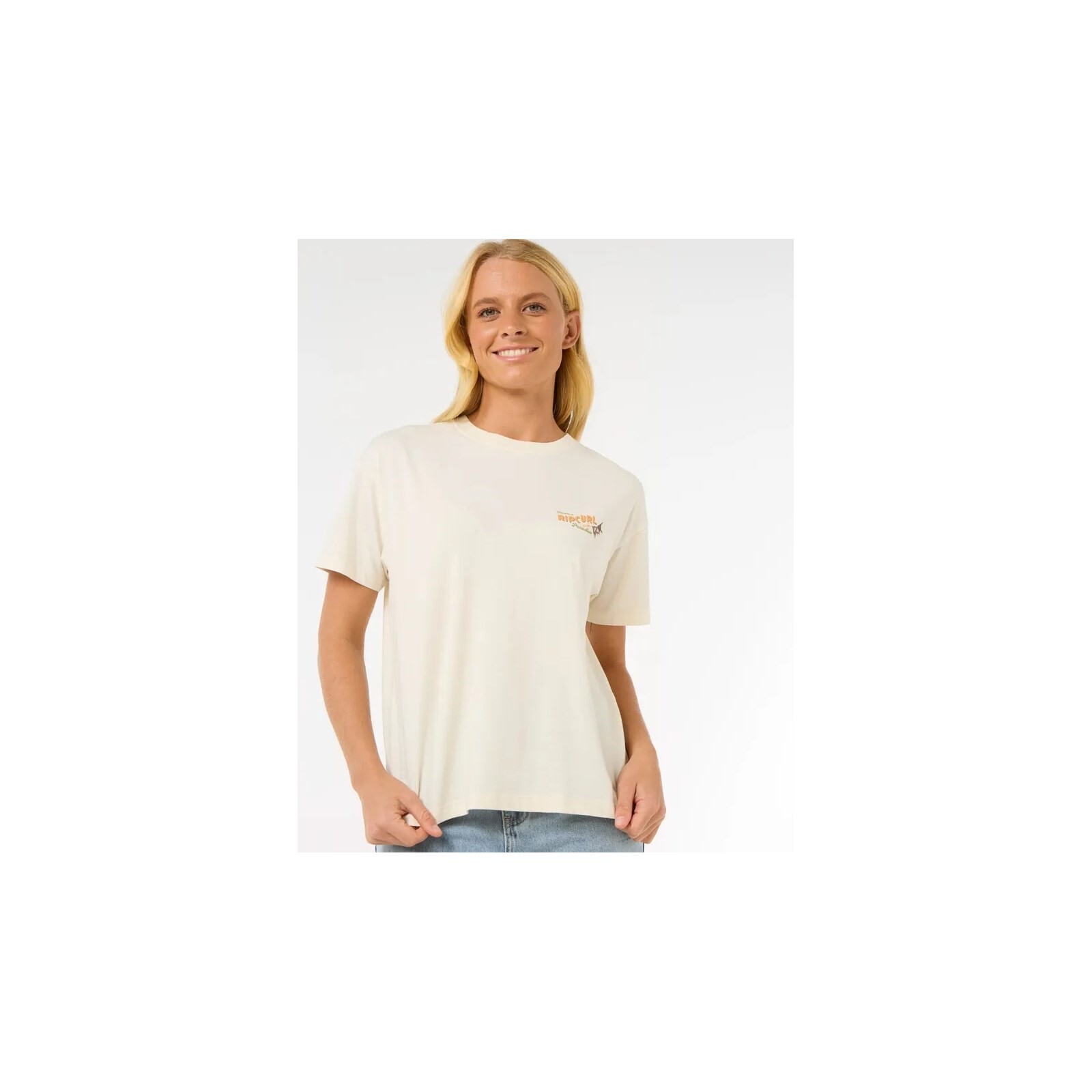 triko RIP CURL - Cala Vadella Relaxed Tee Bone (3021)