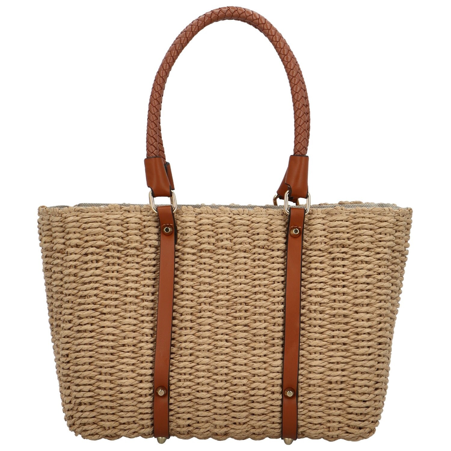 Módní dámská pletená kabelka na rameno Anika, béžová