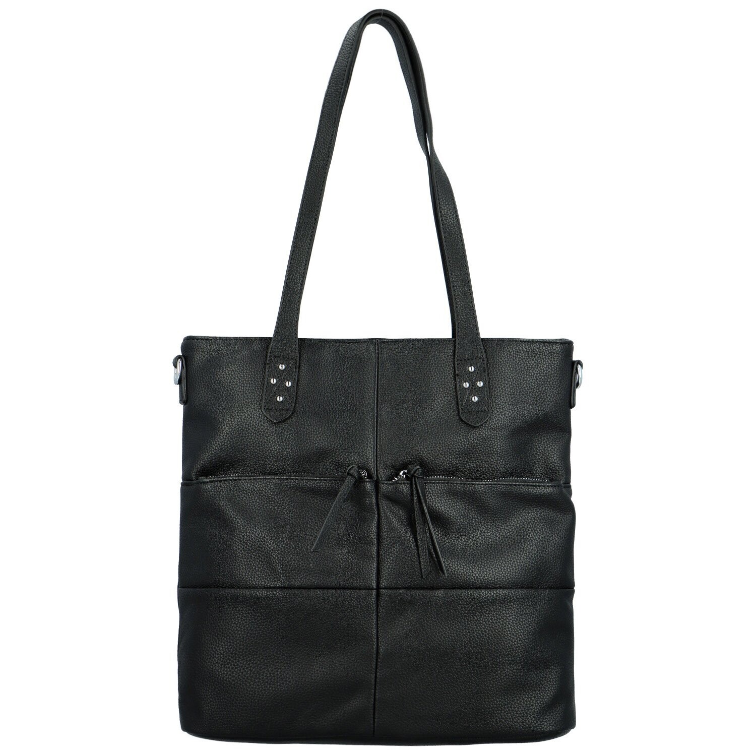 Trendy dámská koženková kabelka na rameno Mariam, černá