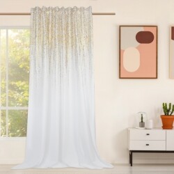 Závěs velurový se zlatou aplikací bílý