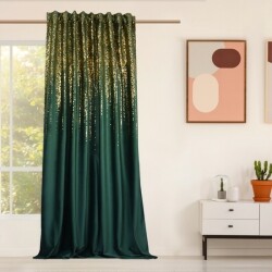 Závěs velurový se zlatou aplikací zelený tmavý