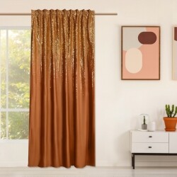 Závěs velurový se zlatou aplikací cihlový