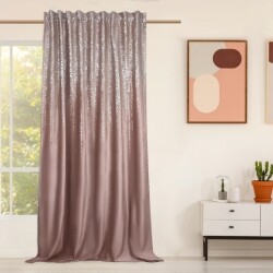 Závěs velurový se stříbrnou aplikací růžový pudrový