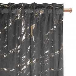 Závěs velurový se zlatým vzorem grafitový