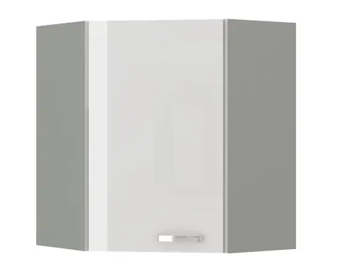 Horní rohová kuchyňská skříňka Bianka 60/60 cm, bílý lesk