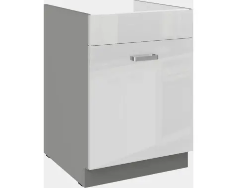 Kuchyňská dřezová skříňka Bianka 60ZL, 60 cm, bílý lesk