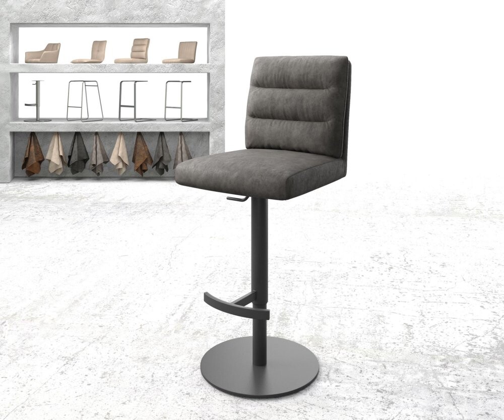 Barová židle Pela-Flex vintage antracitová otočná podnož výškově