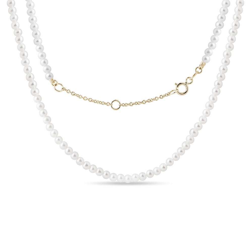 Perlový náhrdelník s variabilním zapínáním ze zlata KLENOTA