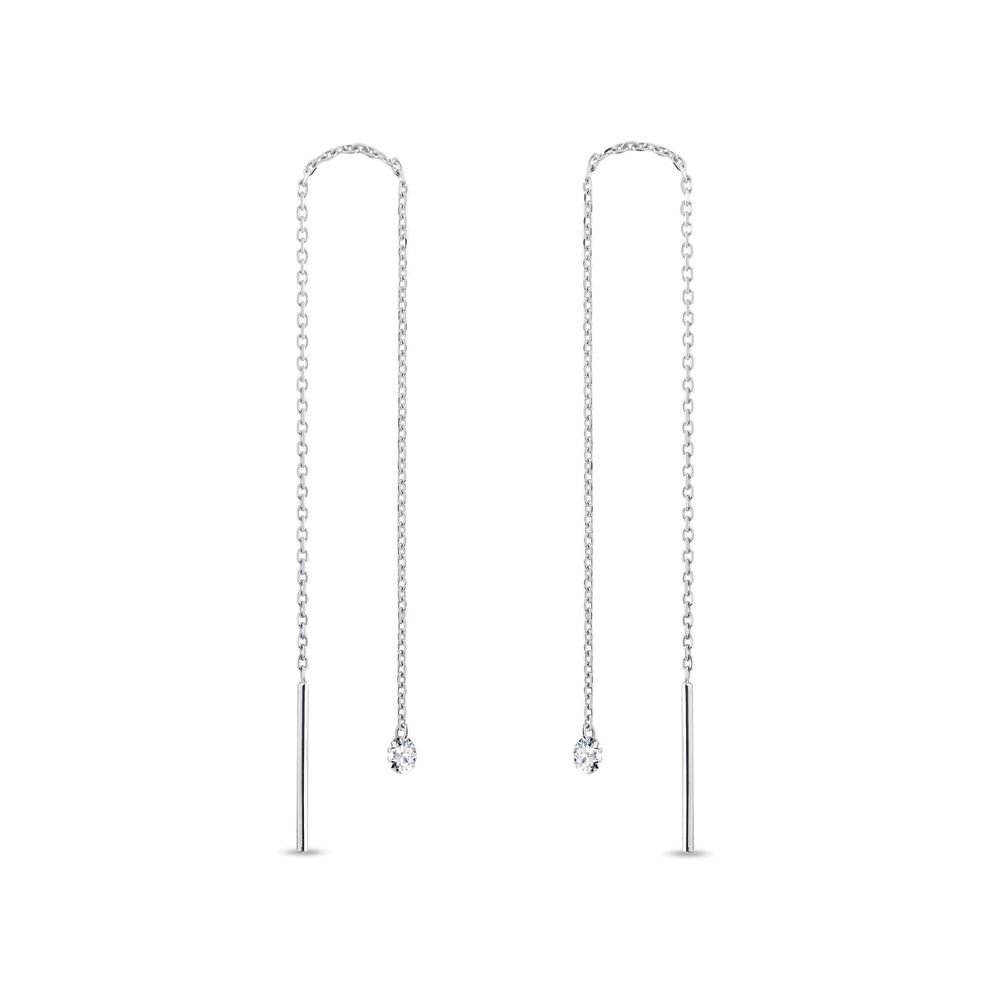 Náušnice z bílého zlata s laboratorními diamanty KLENOTA