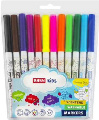 EASY Kids Fixy s vůní, vypratelné, 12 barev