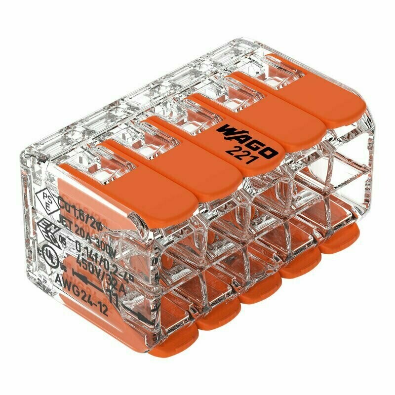 Svorka krabicová páčková Wago 221-420 5 ks