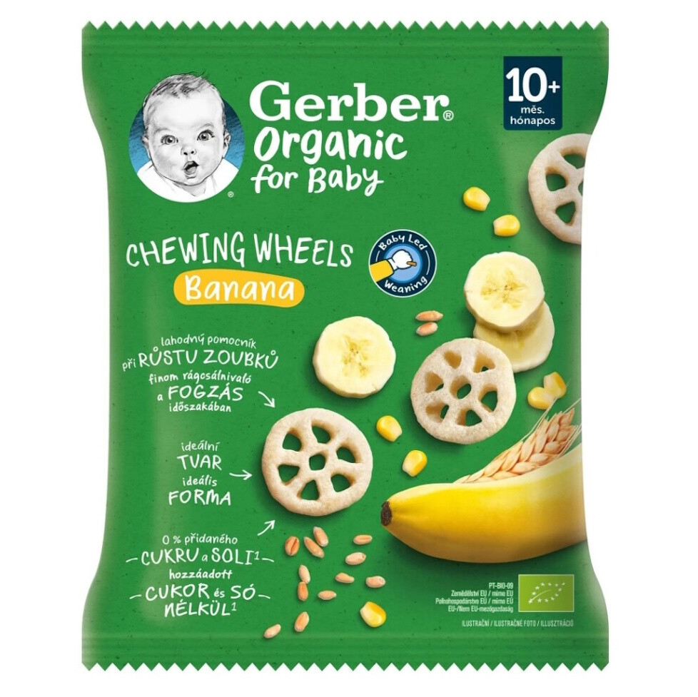 GERBER Křupavá kolečka s banánem 10m+ 28 g