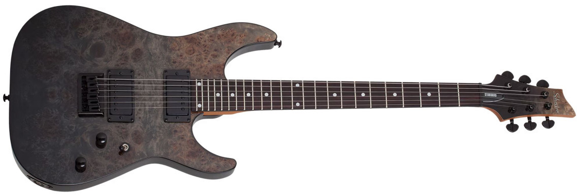 Schecter C-1 Standard - Black Fade Burst Burl