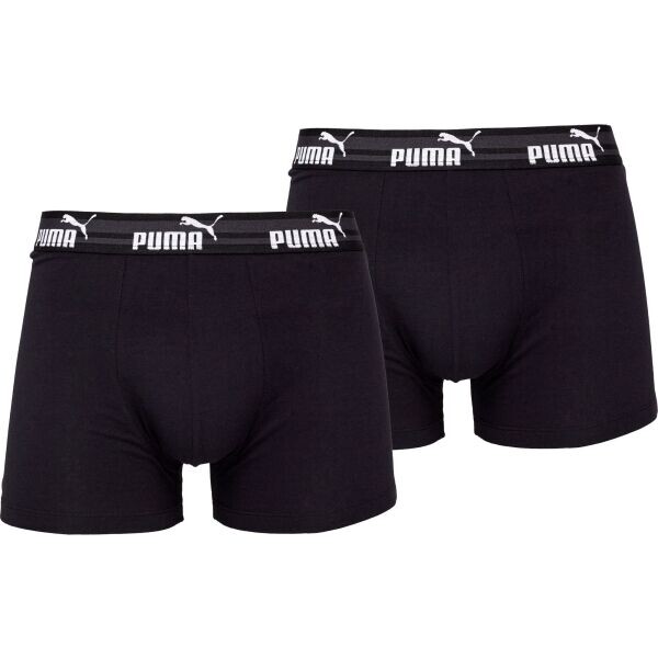 Puma ELEMENTS MEN BOLD LOGO BOXERS 2P Pánské boxerky, černá, velikost