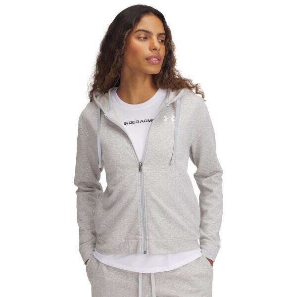 Under Armour UA RIVAL TERRY FZ mikina, šedá, velikost