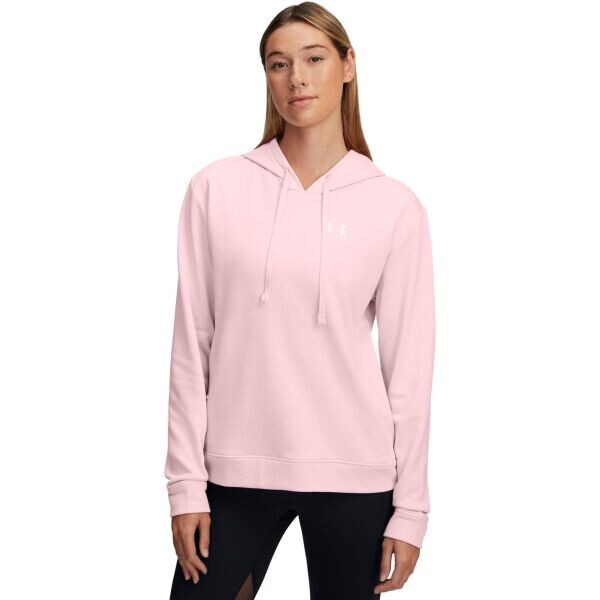 Under Armour UA RIVAL TERRY HOODIE mikina, růžová, velikost