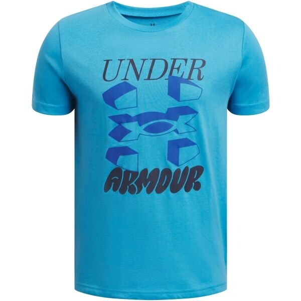 Under Armour UA B SPLIT BIG LOGO SS Chlapecké tričko, modrá, velikost