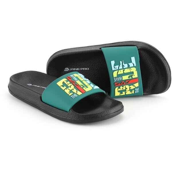 ALPINE PRO COVELO Dětské pantofle, zelená, velikost
