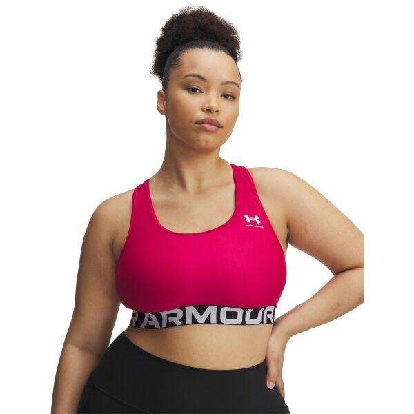 Under Armour UA HG MID BRANDED Sportovní podprsenka, růžová, velikost