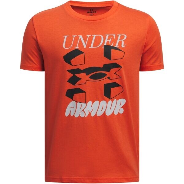 Under Armour UA B SPLIT BIG LOGO SS Chlapecké tričko, oranžová, velikost