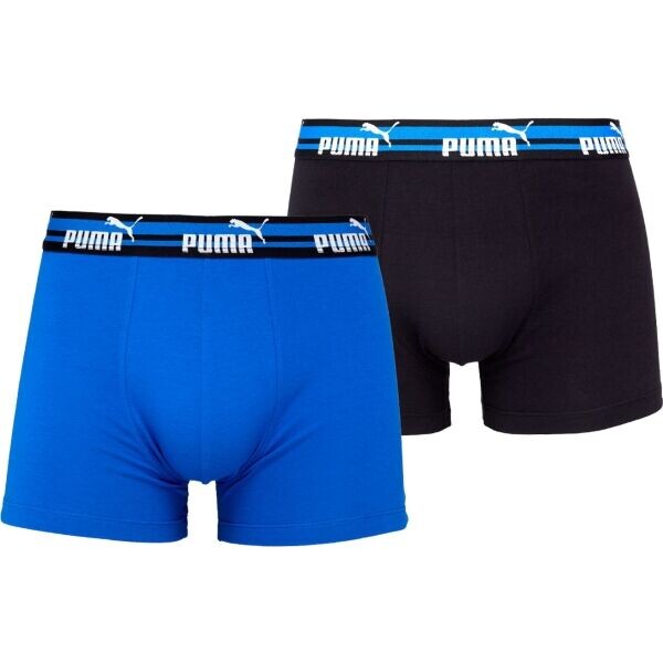 Puma ELEMENTS MEN BOLD LOGO BOXERS 2P Pánské boxerky, modrá, velikost