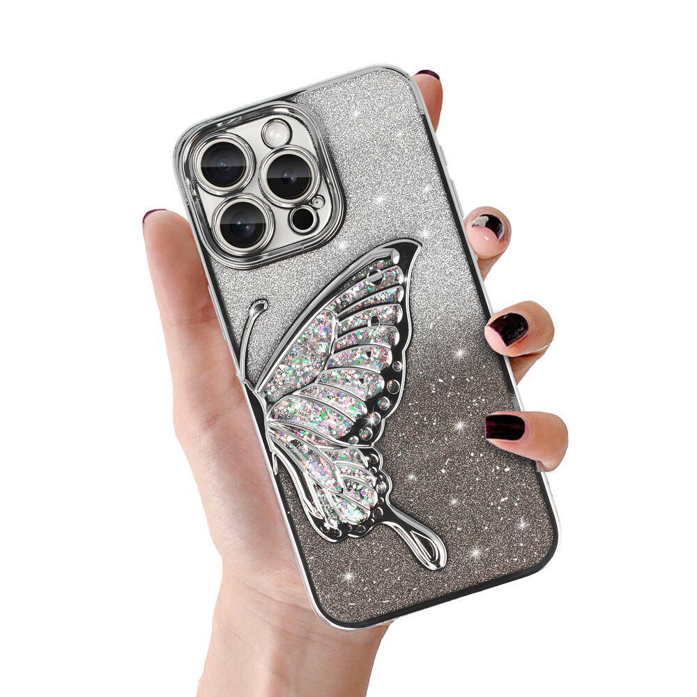 Zadní kryt Tel Protect Butterfly Water pro iPhone 16e silver