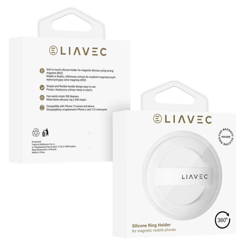 Prsten na mobil Liavec Magsafe white
