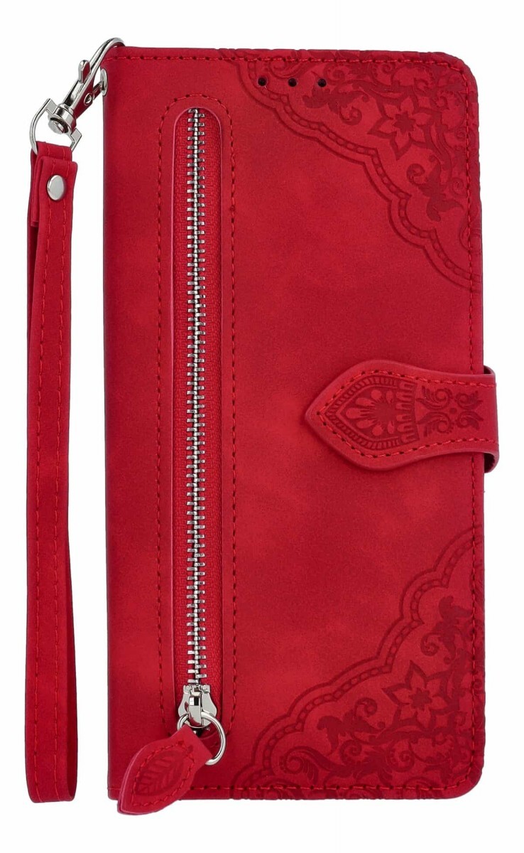 Pouzdro TopQ Xiaomi Redmi Note 14 knížkové se zipem červené 136585