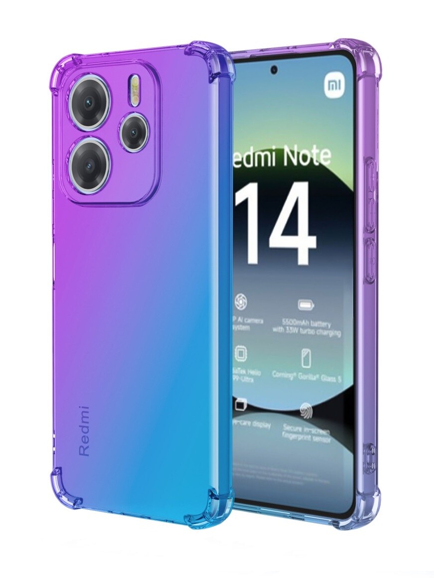 Kryt TopQ Xiaomi Redmi Note 14 Shock duhový fialovo-modrý 136551
