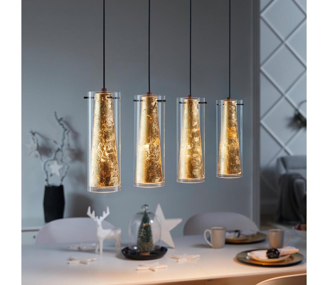 Eglo Eglo 79344 - Lustr na lanku PINTO GOLD 4xE27/40W/230V zlatá