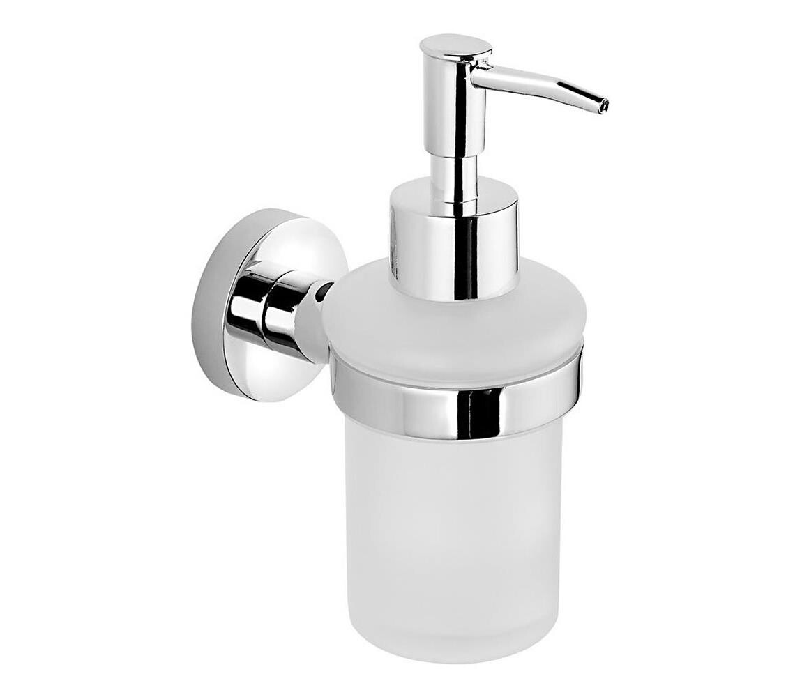 Aqualine Aqualine - Nástěnný dávkovač mýdla SAMBA 150 ml mléčné sklo/lesklý chrom