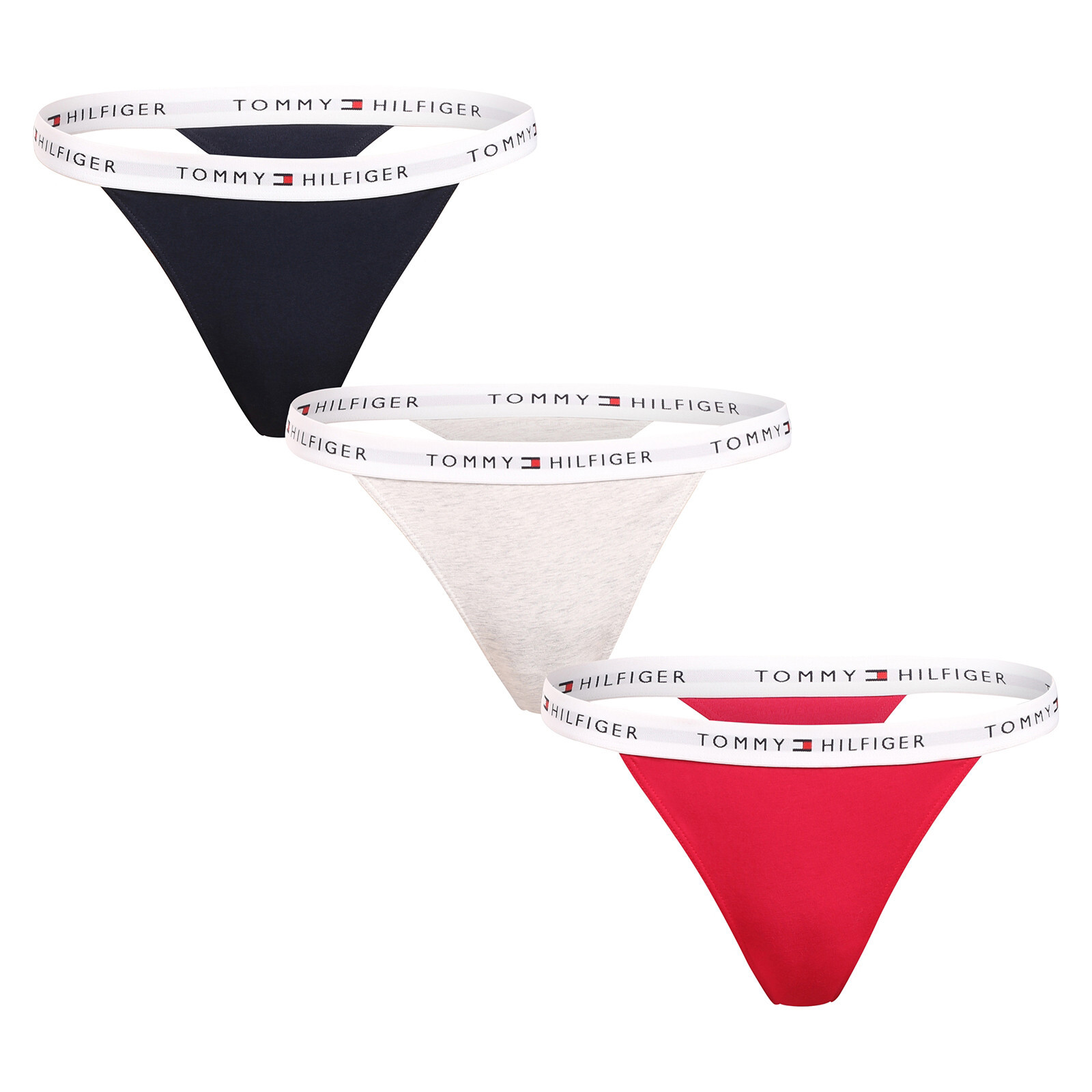 3PACK dámská tanga Tommy Hilfiger vícebarevná (UW0UW05757 0VZ) XS