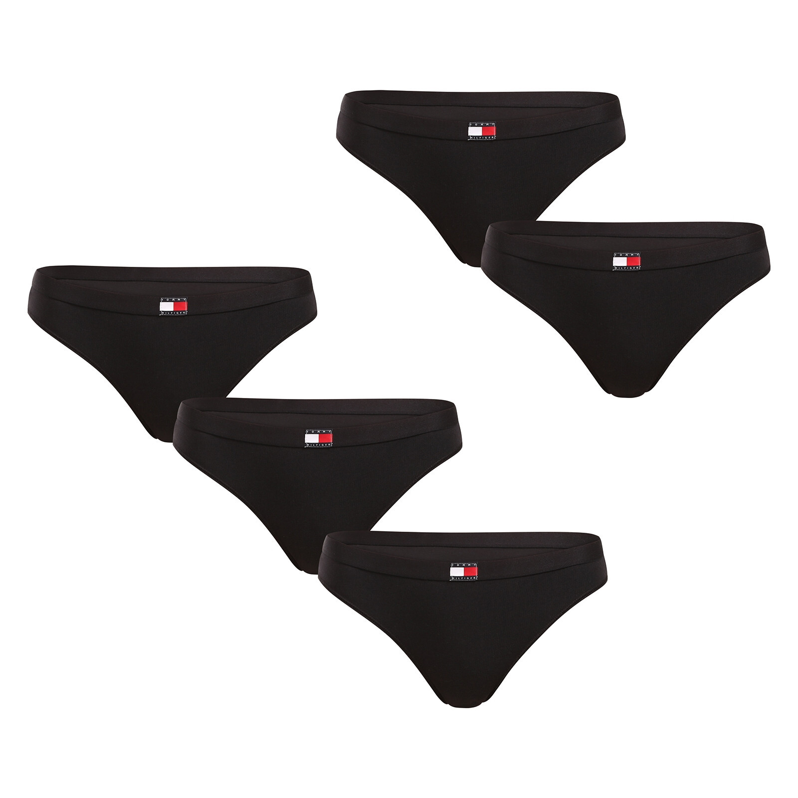 5PACK dámská tanga Tommy Hilfiger černá (UW0UW05642 05M) XS