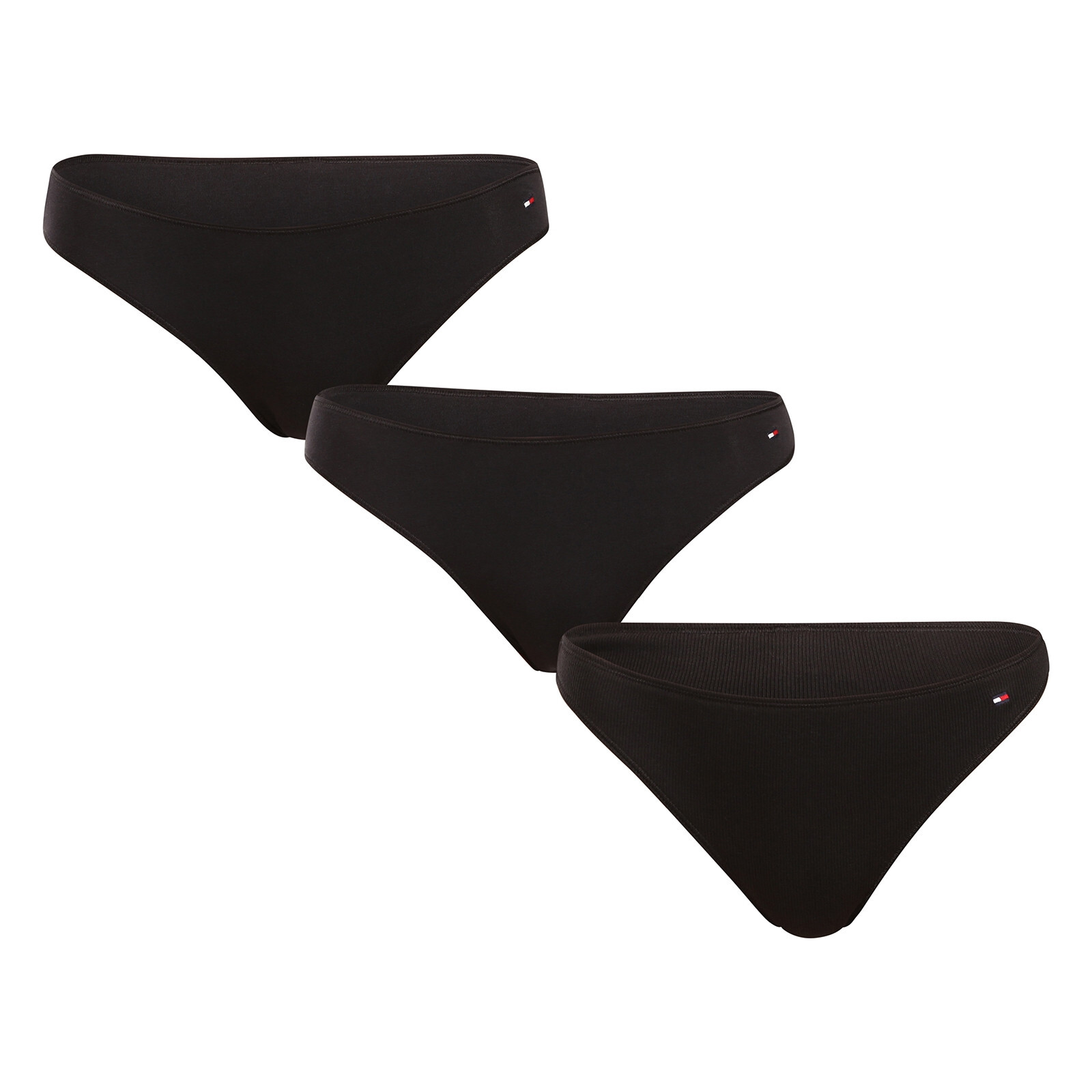 3PACK dámská tanga Tommy Hilfiger černá (UW0UW05752 0V6) XS