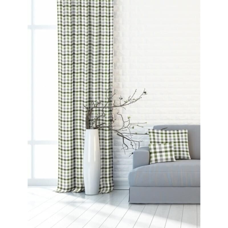 Dekorační látka nebo závěs, Dakar Káro 150 cm, zelený 150 cm