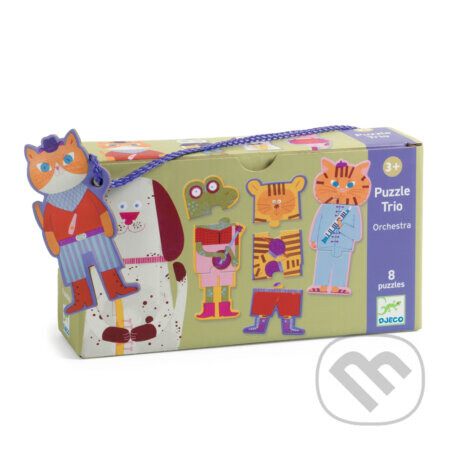 Puzzle trio: Orchester, 3 dieliky x 8 postáv - Djeco