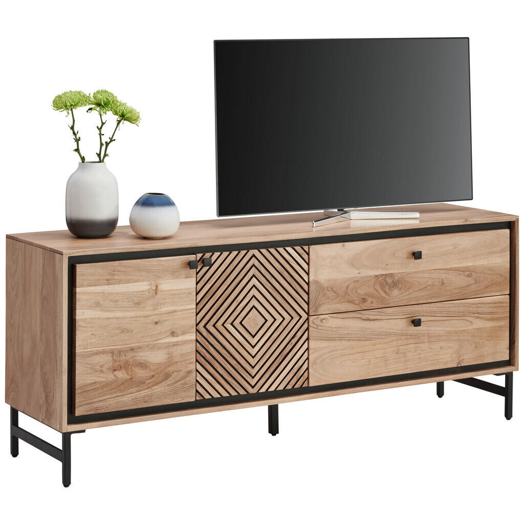 Ambia Home NÍZKÁ KOMODA, akácie, černá, barvy akácie, 160/65/40 cm