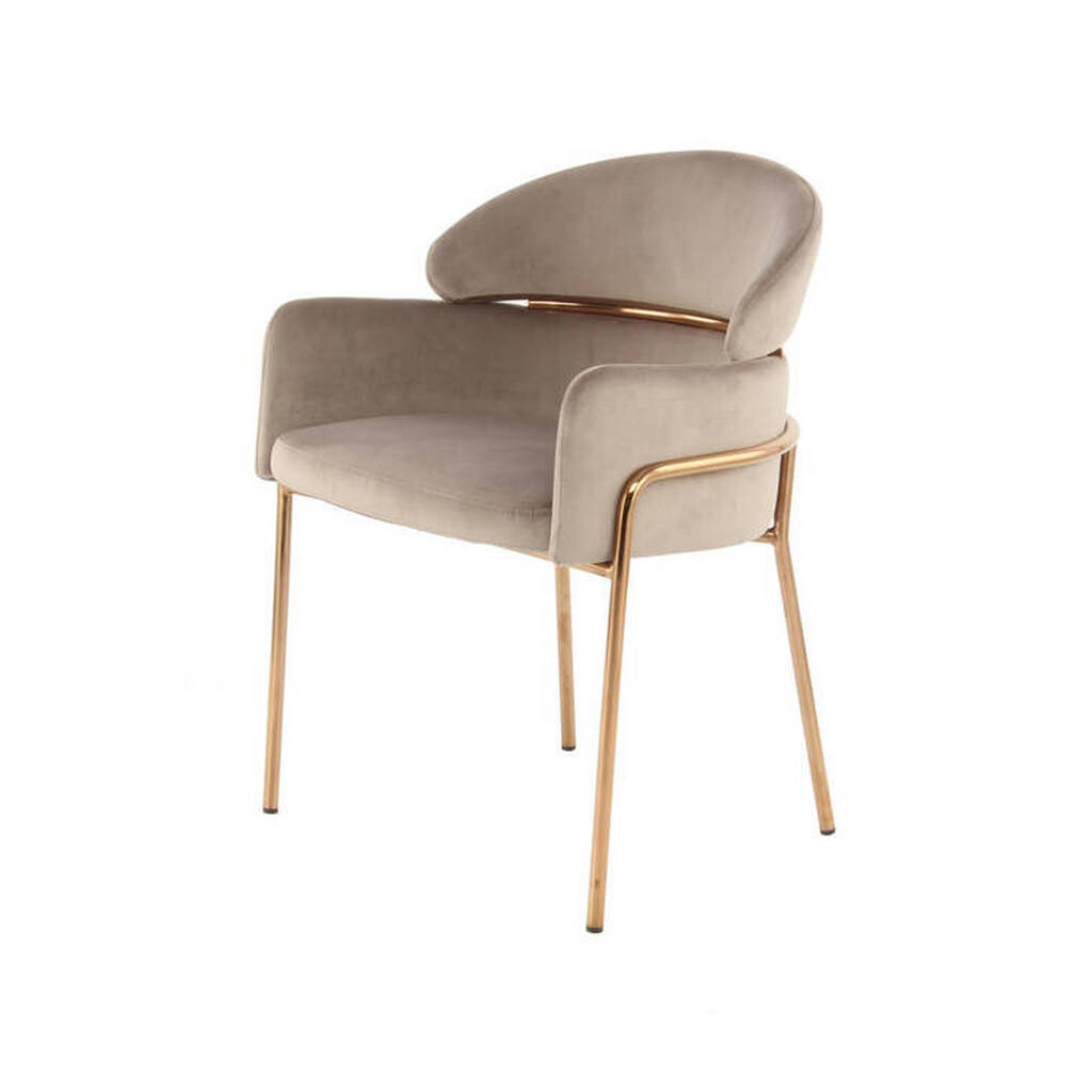 XXXL ŽIDLE S PODRUČKAMI, nerezová ocel, železo, samet, šedohnědá, barvy zlata